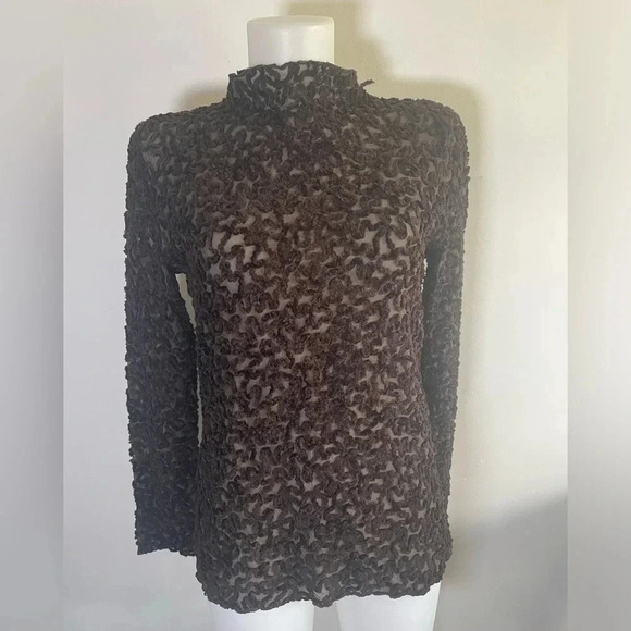 FRANCO FERRARO Vintage Shag Brown Women’s Top Sz M/L Made In Italy Designer 0192 - Picture 1 of 9